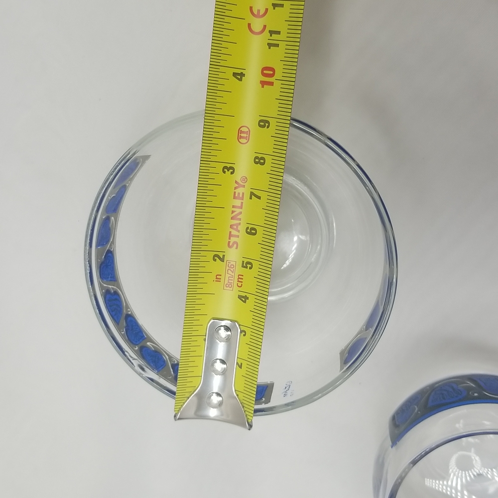 Culver Glass Mid Century Modern Blue Hearts Bar Set - Picture 7 of 16